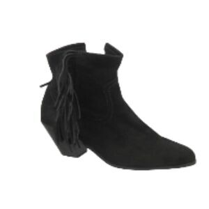 Sam Edelman Louie Black Suede Fringe Bootie 9M NWT